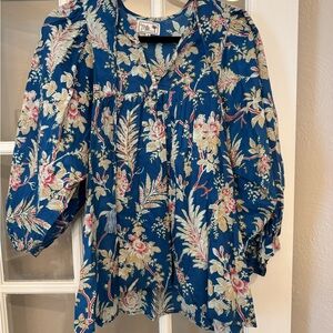 Millie Blue Floral Women's Top